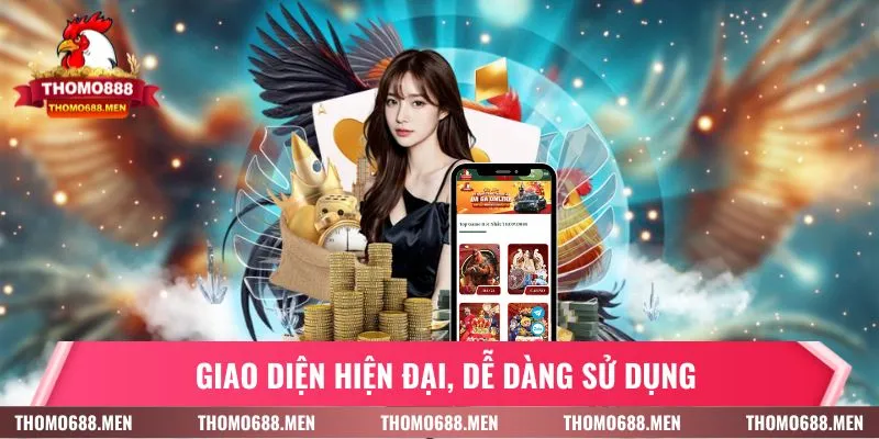 Giao diện app THOMO888 hiện đại, đẹp mắt và dễ sử dụng